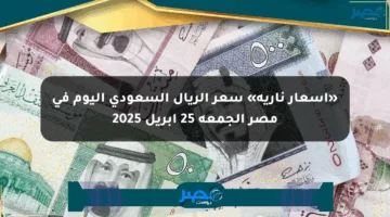 «أسعار نارية» سعر الريال السعودي اليوم في مصر الجمعة 25 أبريل 2025
